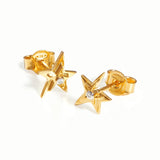 925 Silver Pentagram Stud Earrings for Women Small Star Jewelry