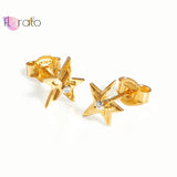 925 Silver Pentagram Stud Earrings for Women Small Star Jewelry