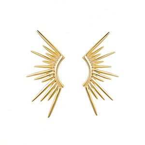 925 Silver Sun Rays Stud Earrings Zircon Jewelry