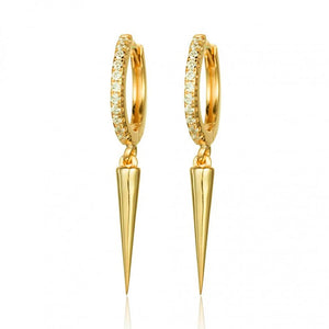 925 Silver Rivet Cone Piercing Hoop Earrings for Women