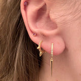 925 Silver Rivet Cone Piercing Hoop Earrings for Women