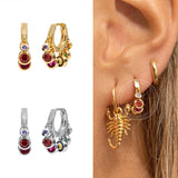 925 Silver Zircon Tassel Hoop Earrings European Street Jewelry