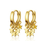925 Silver Zircon Tassel Hoop Earrings European Street Jewelry