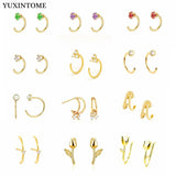 925 Silver C-Shaped Cartilage Stud Earrings for Women