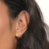925 Silver Diamond Star Hoop Earrings Ear Clip Wedding Jewelry