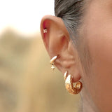 925 Silver Diamond Star Hoop Earrings Ear Clip Wedding Jewelry