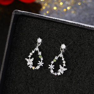 925 Silver Water Drop Earrings with Pure Silver Needle for Women