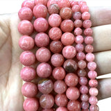 Rhodochrosite Round Stone Beads Jewelry Making DIY 6/8/10/12MM 15''