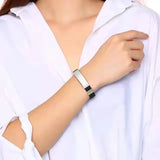 Personalized Silicone Bracelet with Engrave Service Stainless Steel ID Tag