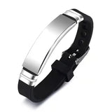 Personalized Silicone Bracelet with Engrave Service Stainless Steel ID Tag