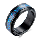 Men 8mm Dragon Ring Stainless Steel Carbon Fiber Solid Rings For Christmas