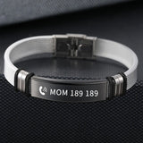 Custom Engraved Stainless Steel Bracelet for Men