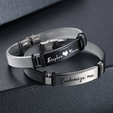 Custom Engraved Stainless Steel Bracelet for Men