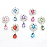 10Pcs Flatback Brooch Pendant 25*45mm Alloy crystal Diy Jewelry Accessories
