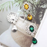 10Pcs Flatback Brooch Pendant 25*45mm Alloy crystal Diy Jewelry Accessories