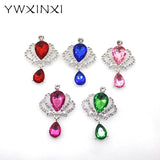 10Pcs Rhinestone Crown Crystal Pendant DIY Wedding Bottle Decoration