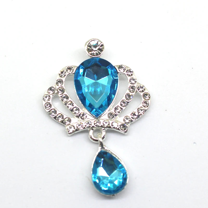 10Pcs Rhinestone Crown Crystal Pendant DIY Wedding Bottle Decoration