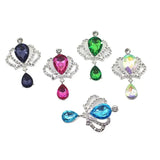 10Pcs Rhinestone Crown Crystal Pendant DIY Wedding Bottle Decoration
