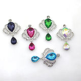 10Pcs Rhinestone Crown Crystal Pendant DIY Wedding Bottle Decoration