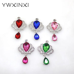 10Pcs Rhinestone Crown Crystal Pendant DIY Wedding Bottle Decoration