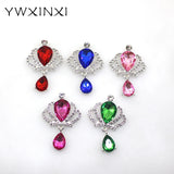 10Pcs Rhinestone Crown Crystal Pendant DIY Wedding Bottle Decoration
