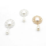 10Pcs Alloy Oval Pearl Flat Button DIY Wedding Decoration Crafts