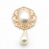 10Pcs Alloy Oval Pearl Flat Button DIY Wedding Decoration Crafts
