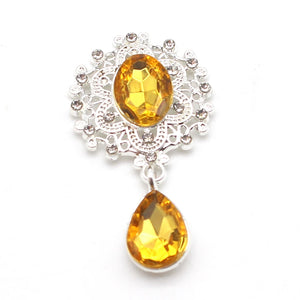 10Pcs Alloy Crystal Brooches for Wedding Invitation Holiday Decor