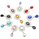 10Pcs Alloy Crystal Brooches for Wedding Invitation Holiday Decor