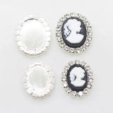 10Pc Rhinestone Resin Beauty Head Flat DIY Clothing Wedding