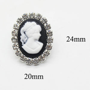 10Pc Rhinestone Resin Beauty Head Flat DIY Clothing Wedding