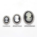 10Pc Rhinestone Resin Beauty Head Flat DIY Clothing Wedding