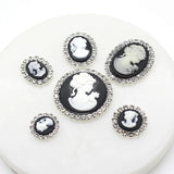 10Pc Rhinestone Resin Beauty Head Flat DIY Clothing Wedding