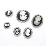 10Pc Rhinestone Resin Beauty Head Flat DIY Clothing Wedding