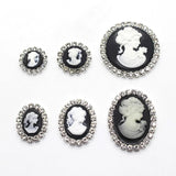 10Pc Rhinestone Resin Beauty Head Flat DIY Clothing Wedding