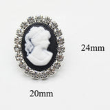10Pc Rhinestone Resin Beauty Head Flat DIY Clothing Wedding