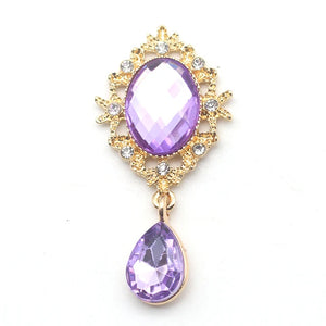 10Pcs Rhinestone Oval Flat Bottom Brooch Wedding Decoration