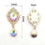 10Pcs Rhinestone Oval Flat Bottom Brooch Wedding Decoration