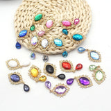 10Pcs Rhinestone Oval Flat Bottom Brooch Wedding Decoration