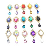 10Pcs Rhinestone Oval Flat Bottom Brooch Wedding Decoration