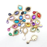 10Pcs Rhinestone Oval Flat Bottom Brooch Wedding Decoration