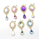 10Pcs Rhinestone Oval Flat Bottom Brooch Wedding Decoration