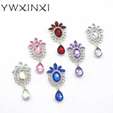 10Pcs Alloy Rhinestone Flat Brooch Wedding Hair Ornament Decoration