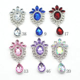 10Pcs Alloy Rhinestone Flat Brooch Wedding Hair Ornament Decoration
