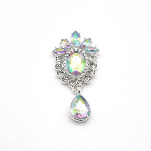 10Pcs Alloy Rhinestone Flat Brooch Wedding Hair Ornament Decoration
