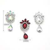 10Pcs Alloy Rhinestone Flat Brooch Wedding Hair Ornament Decoration