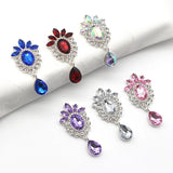 10Pcs Alloy Rhinestone Flat Brooch Wedding Hair Ornament Decoration