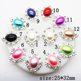 10Pcs/Lot 25*32mm Flatback Brooches DIY Handwork Accessories