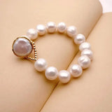 11-12mm Freshwater Pearl Bracelet for Women, Christmas Gift