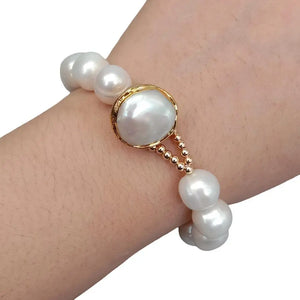 11-12mm Freshwater Pearl Bracelet for Women, Christmas Gift